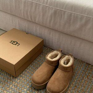 UGG Womens classic ultra mini platform boots Chestnut